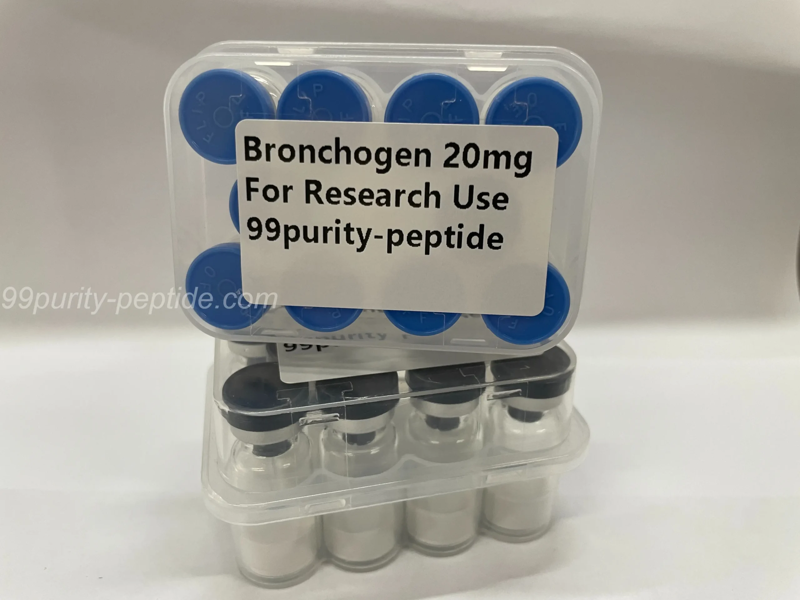 Macro shot of Bronchogen lyophilized powder, verified for professional-grade bio-activity.