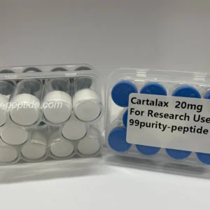 Detailed view of Cartalax 20mg lyophilized powder, optimized for professional repair studies.