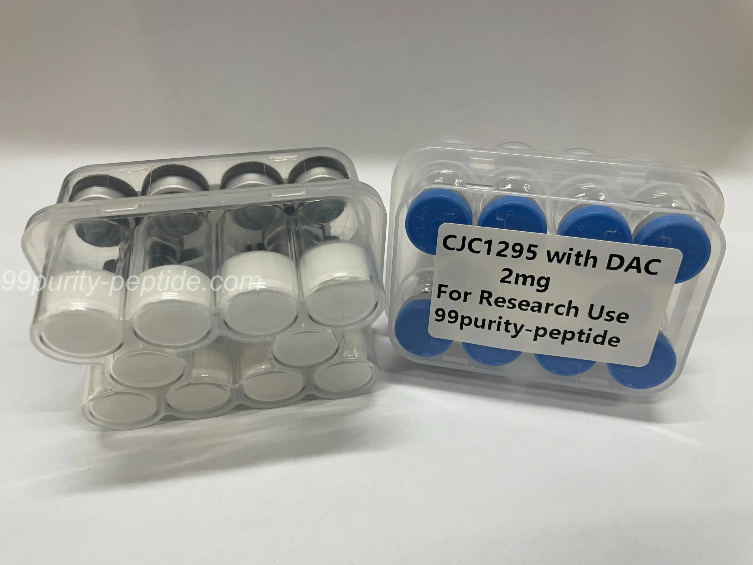 Detailed view of CJC-1295 with DAC powder purity for advanced laboratory studies.