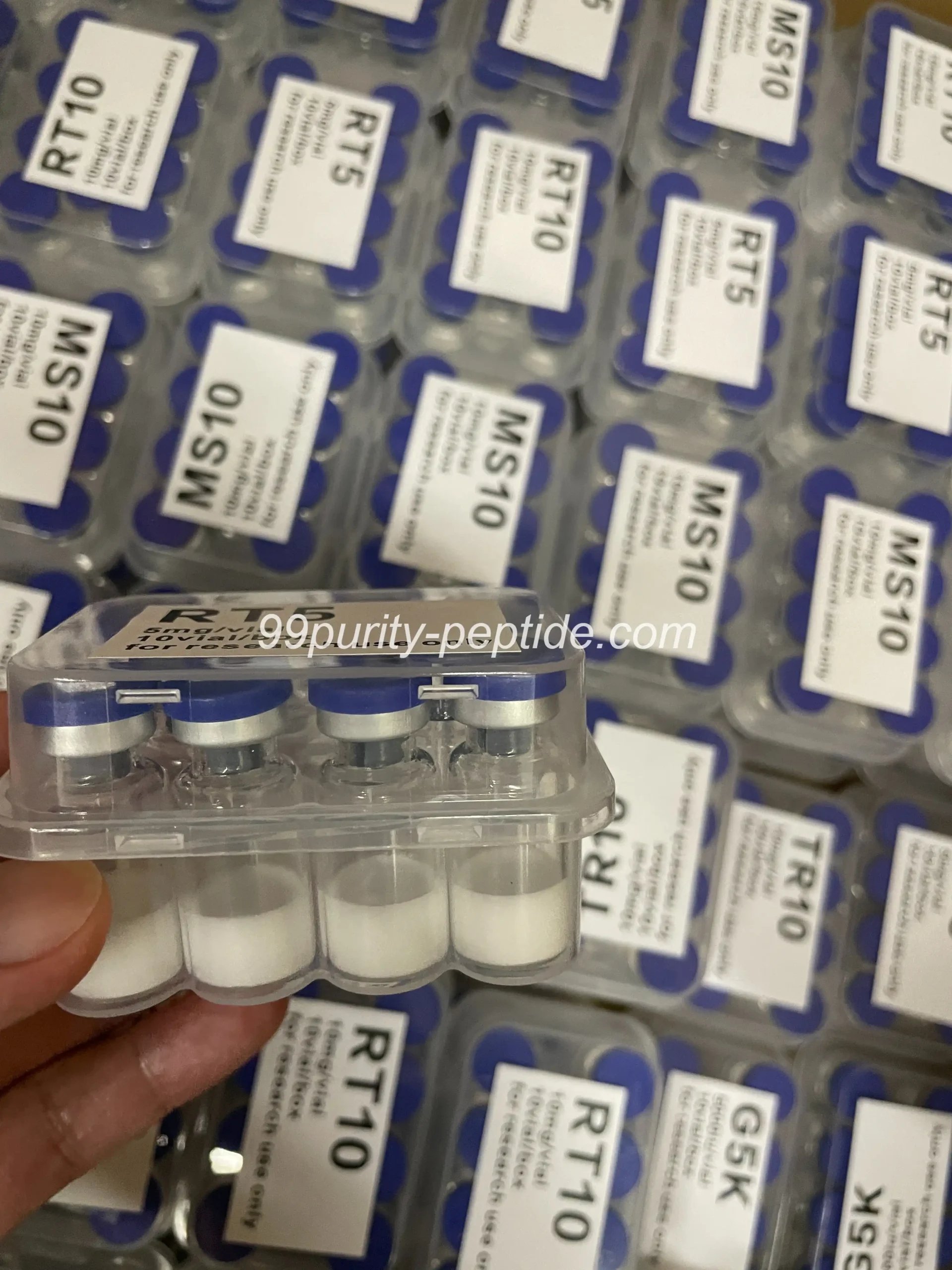 Cortagen(20mg) stock vials in 99Purity-Peptide warehouse, ready for repair research shipping.