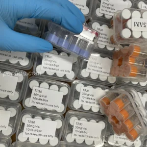 GLOW 70mg blend vials in 99Purity-Peptide warehouse, ready for skin-rejuvenation research shipping.