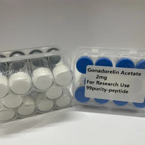 Microscopic view of Gonadorelin Acetate powder, ideal for hormone balance studies.