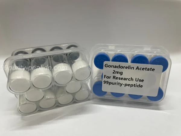 Microscopic view of Gonadorelin Acetate powder, ideal for hormone balance studies.