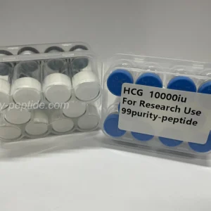 Macro shot of HCG lyophilized powder, verified for laboratory-grade bio-activity.