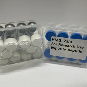 Detailed micro view of HMG purity, optimized for professional hormonal research.
