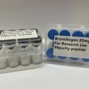 Macro shot of Bronchogen lyophilized powder, verified for professional-grade bio-activity.