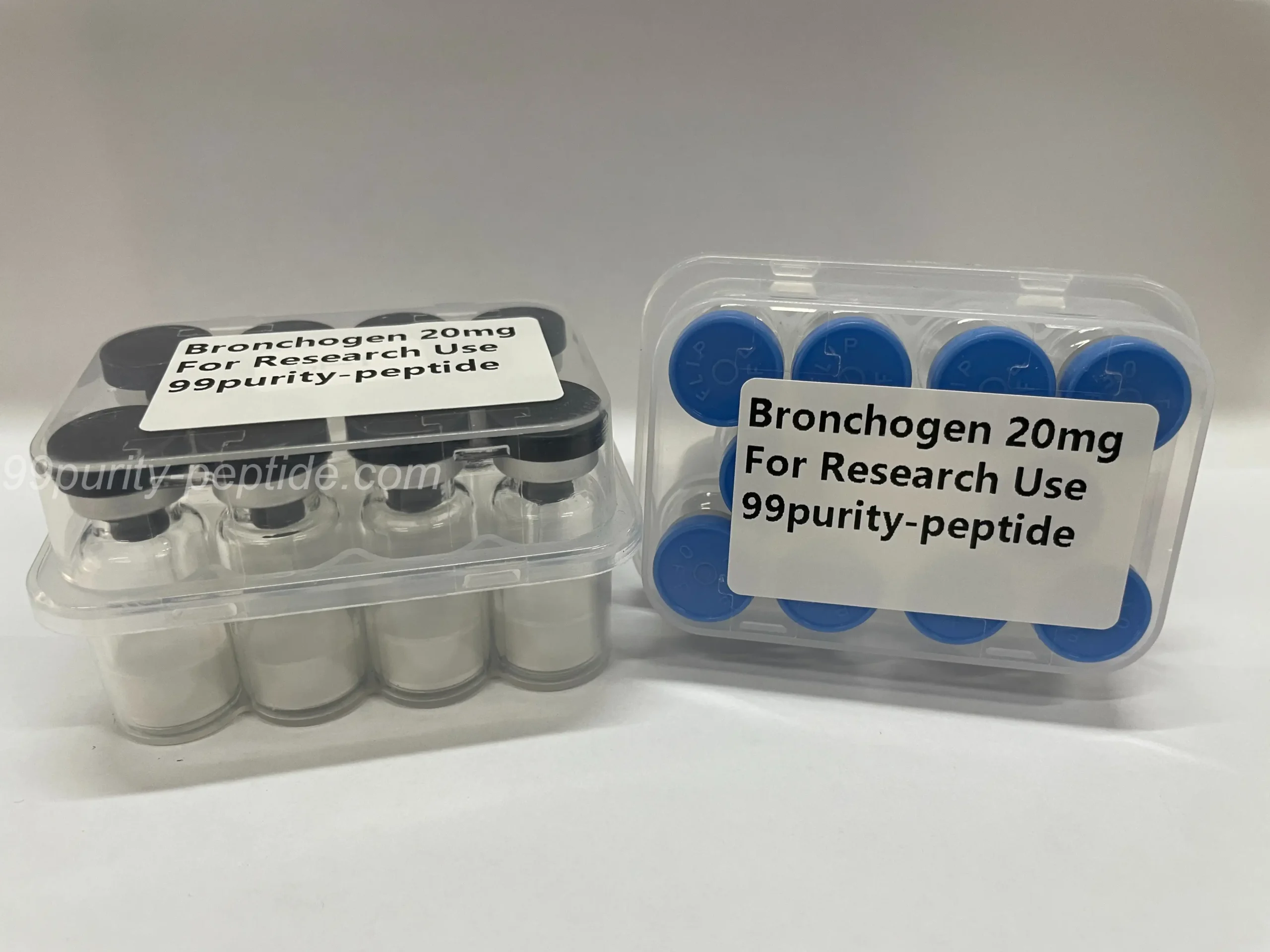 Macro shot of Bronchogen lyophilized powder, verified for professional-grade bio-activity.