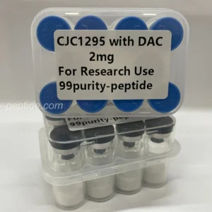 Detailed view of CJC-1295 with DAC powder purity for advanced laboratory studies.