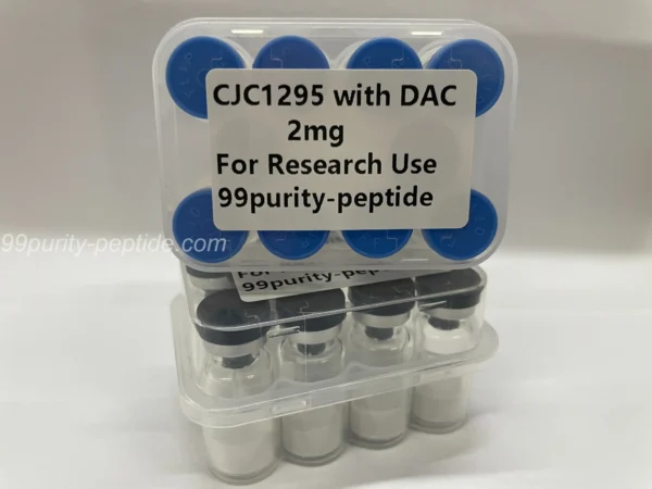 Detailed view of CJC-1295 with DAC powder purity for advanced laboratory studies.