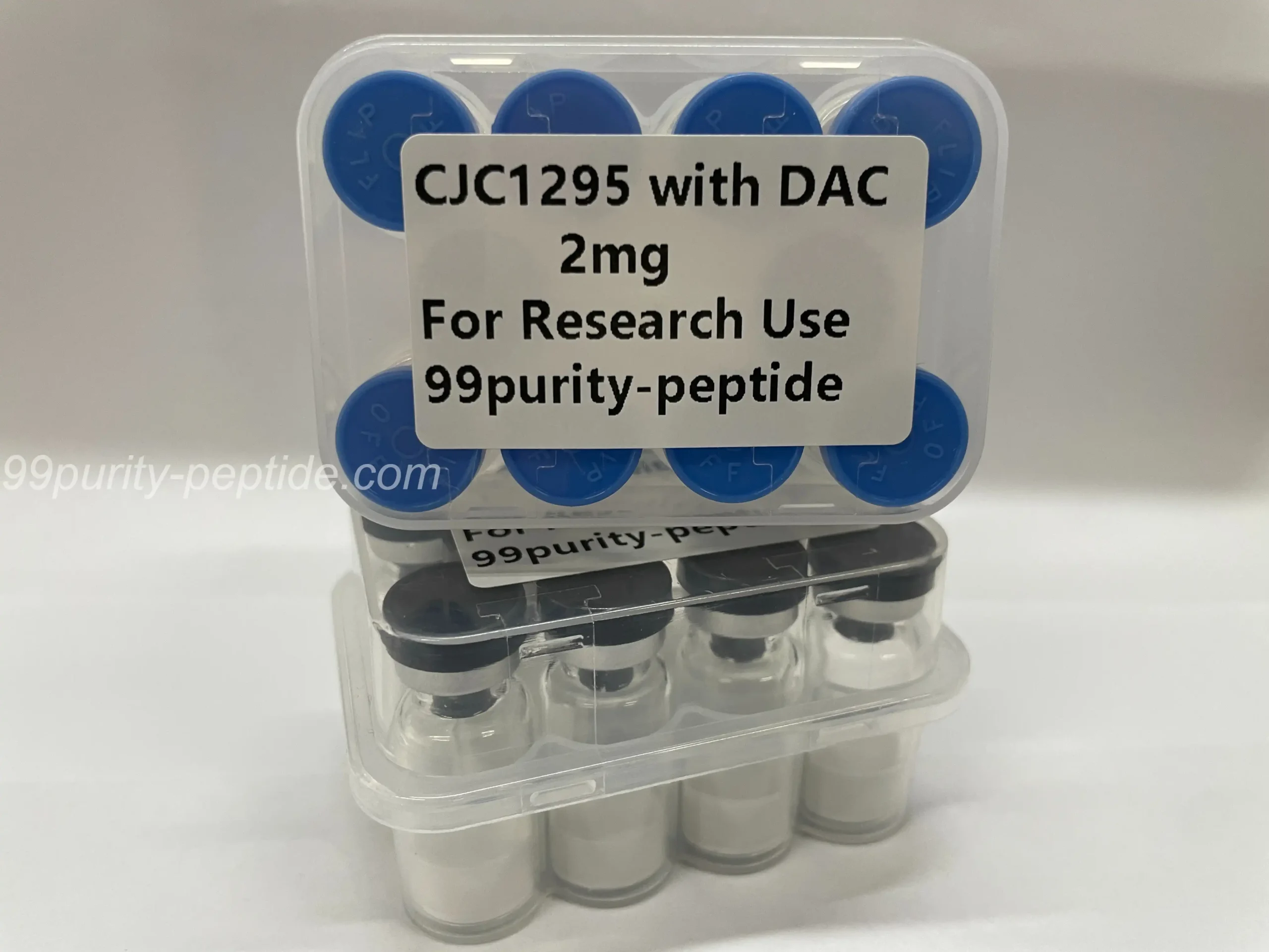 Detailed view of CJC-1295 with DAC powder purity for advanced laboratory studies.