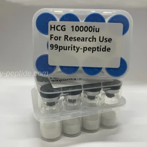 Macro shot of HCG lyophilized powder, verified for laboratory-grade bio-activity.