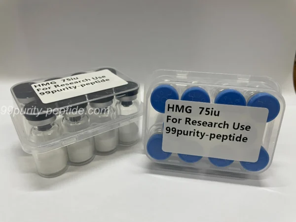 Detailed micro view of HMG purity, optimized for professional hormonal research.