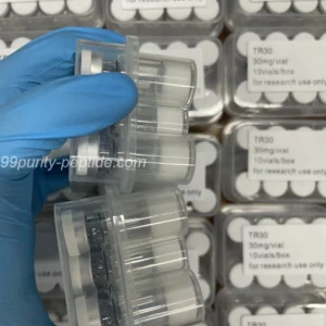 Stock photo of Ipamorelin 10mg vials in our sterile warehouse for muscle research supply.