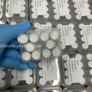 Handheld Retatrutide 60mg vial in 99Purity-Peptide warehouse, ready for weight research shipping.